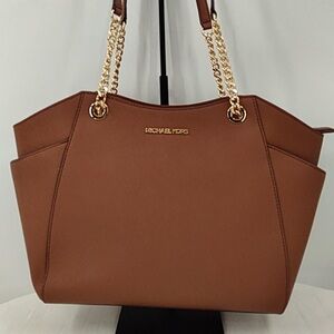 Michael Kors Tan Shoulder Bag with Gold Accents